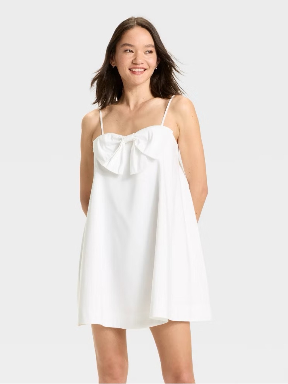 a new day White Bow-Front Slip Dress